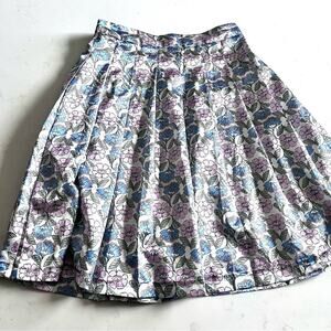Zara girls satin floral print pleated skirt size 11/12